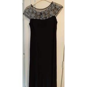 R&M RICHARDS GOWN WITH SEQUIN NECKLINE